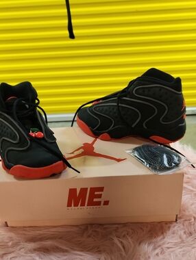 LIMITED EDITION MELODY EHSANI CHERRY Jordan Black and Red Retro Basketball